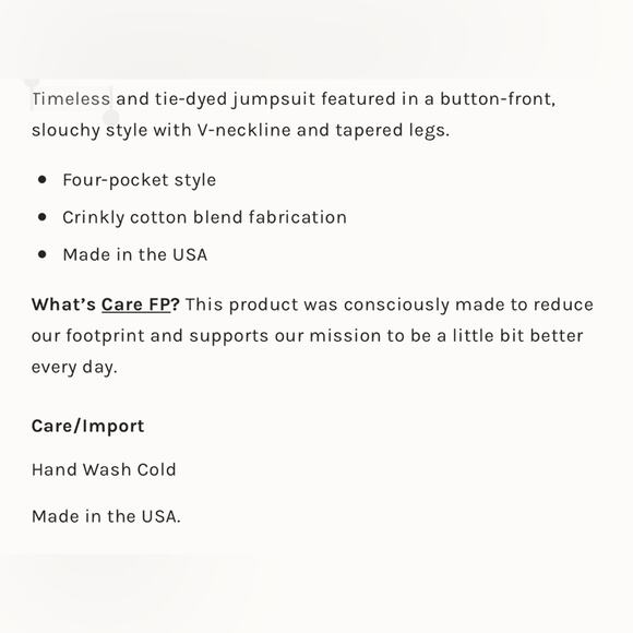 NWOT Free People x Seeker Tie Dye Jumpsuit - Picture 6 of 8